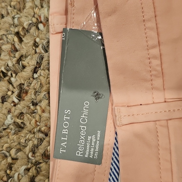 New Talbots relaxed chino pants...size 16...pink - Picture 4 of 7
